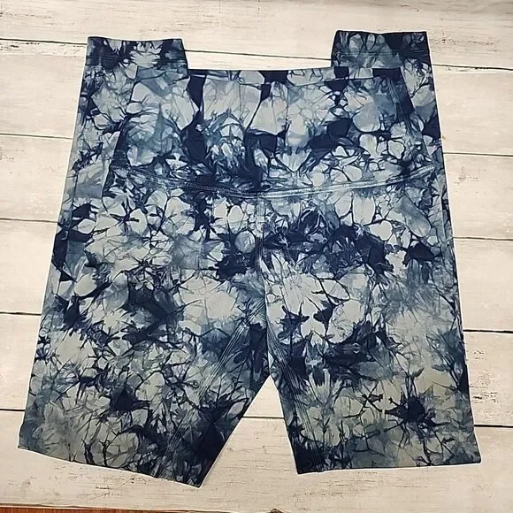 Lululemon Wunder Under High Rise Legging Blue Tie Dye Women's 2 - Picture 3 of 10